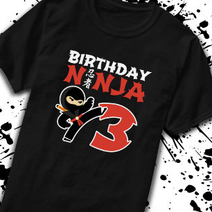 Kids Birthday Ninja - 3 Year Old Party Theme T-Shirt