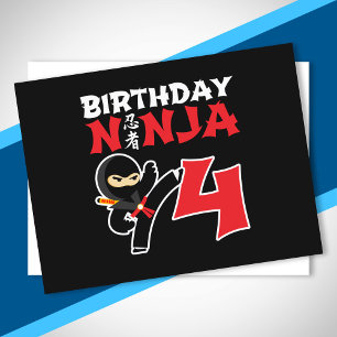 Kids Birthday Ninja - 4 Year Old Party Theme Postcard