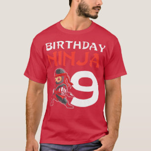 Kids Birthday Ninja 9 Year Old Ninth Birthday Samu T-Shirt