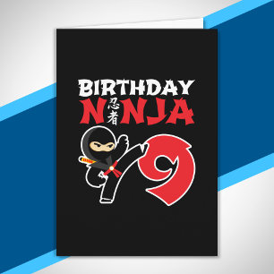Kids Birthday Ninja - 9 Year Old Party Theme Card