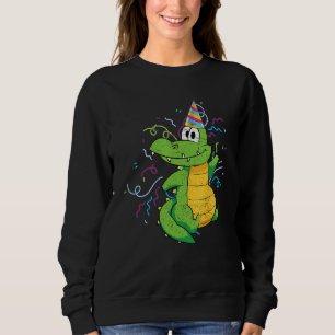 Kids Birthday Party Alligator Reptile Animal Cute Sweatshirt