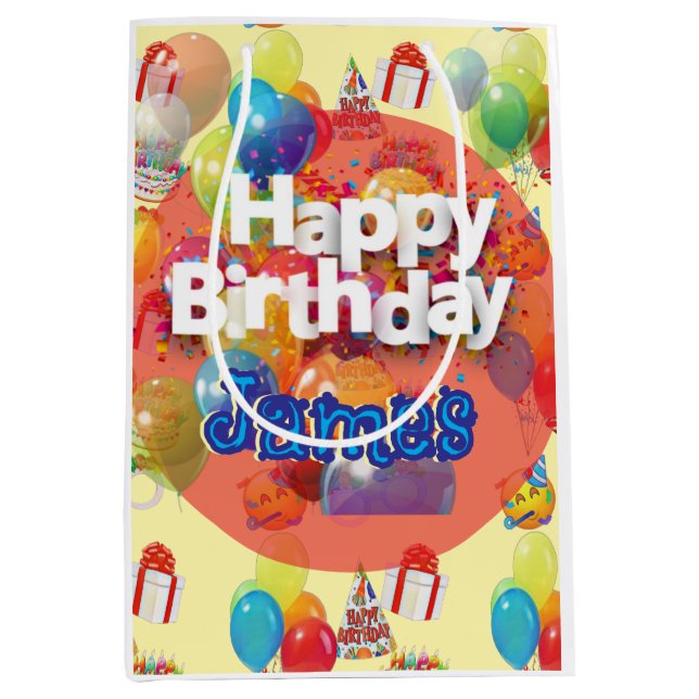 Kid's Birthday Party Balloon Medium Gift Bag (Front)