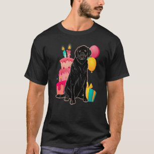 Kids Birthday Party Black Labrador Dog Cute Black T-Shirt