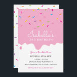 KIDS BIRTHDAY PARTY cake frosting drips sprinkles Invitation<br><div class="desc">by kat massard >>> www.simplysweetPAPERIE.com <<< A super cute cake or icecream cone themed invitation design for your child's BIRTHDAY. Wow your friends and family with this little number ;D Setup as a template it is simple for you to add your own details, or hit the customise button and you...</div>
