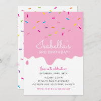 KIDS BIRTHDAY PARTY cake frosting drips sprinkles