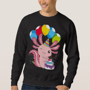 Kids Birthday Party Cake Pet Animal Amphibian Axol Sweatshirt