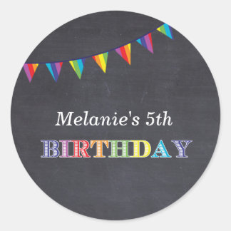 Kids birthday party chalkboard stickers favours