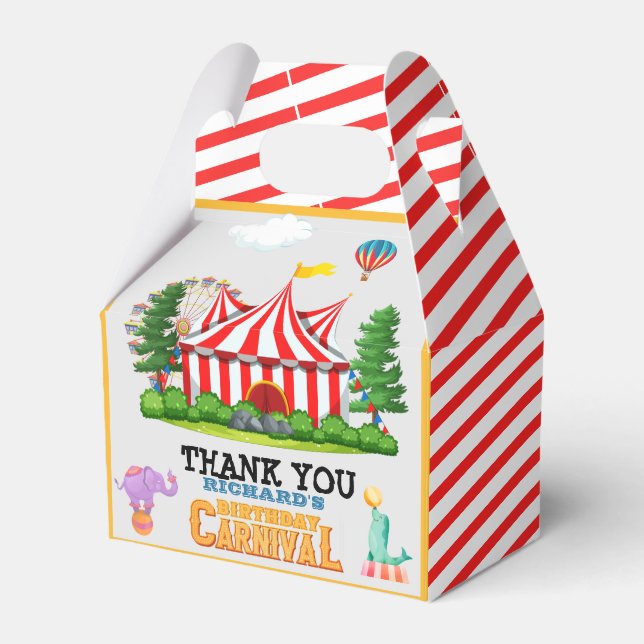 Kid's Birthday Party Circus carnival Theme Favour Box (Front Side)