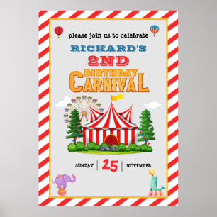 Kid's Birthday Party Circus carnival Theme Poster