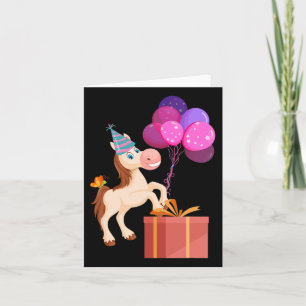 Kids Birthday Party Cute Animal Horse Lover Equest Card