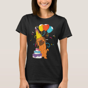 Kids Birthday Party Cute Dog  Animal Pet Owner Pug T-Shirt