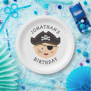 Kids Birthday Party Fun Boy Pirate Adventure Paper Plate