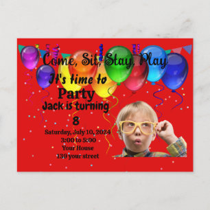 Kids Birthday Party Invitation Postcard
