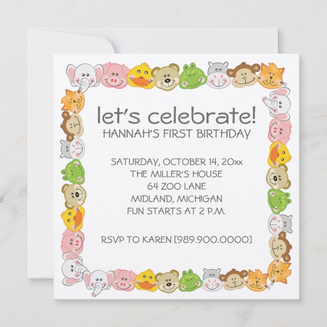 Kids Birthday Party Invitations (Front)