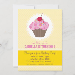 KIDS BIRTHDAY PARTY INVITE cute cupcake design