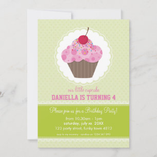 KIDS BIRTHDAY PARTY INVITE cute cupcake design