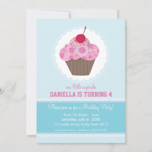 KIDS BIRTHDAY PARTY INVITE cute cupcake design