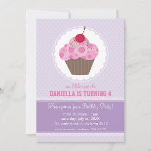 KIDS BIRTHDAY PARTY INVITE cute cupcake design