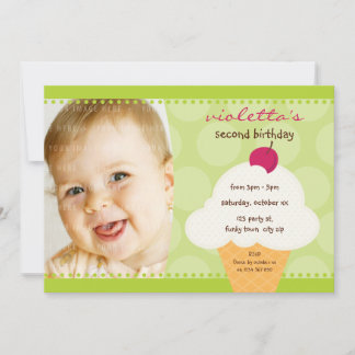 KIDS BIRTHDAY PARTY INVITE cute icecream cone