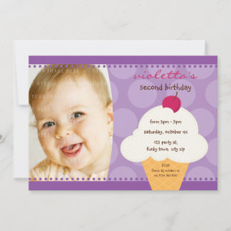 KIDS BIRTHDAY PARTY INVITE cute icecream cone