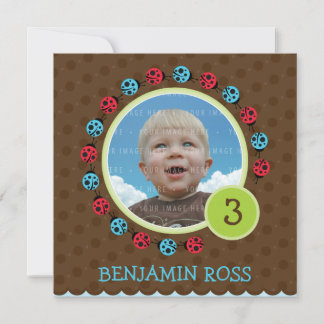 KIDS BIRTHDAY PARTY INVITE cute ladybird bug