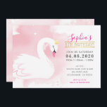 KIDS BIRTHDAY PARTY INVITE swan princess gold pink<br><div class="desc">by kat massard >>> kat@simplysweetPAPERIE.com <<< Original illustration by me!!! A pretty, elegant swan themed invitation design for your child's BIRTHDAY. Wow your friends and family with this little number ;D Setup as a template it is simple for you to add your own details, or hit the customise button and...</div>