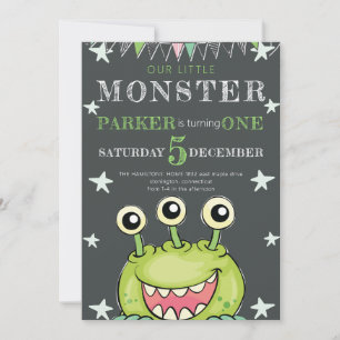 Kids Birthday Party Monster Invitation