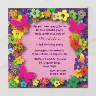 Kids birthday party: My Secret Garden Invitation