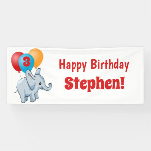 Kids Birthday Party Napkins Elephant Party Banner