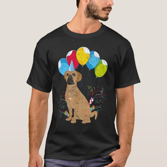Kids Birthday Party Pet Animal Dog  Dog Owner Pugg T-Shirt (Front)