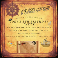 Kids Birthday Party Pirates Invitation