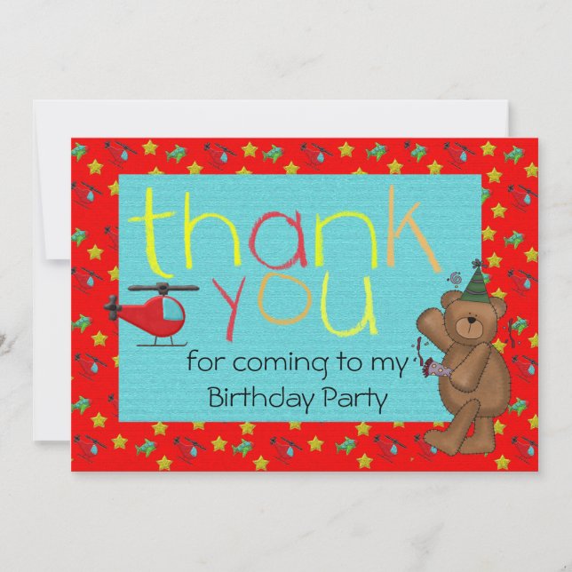 Kids Birthday Party Thank You cards (Front)