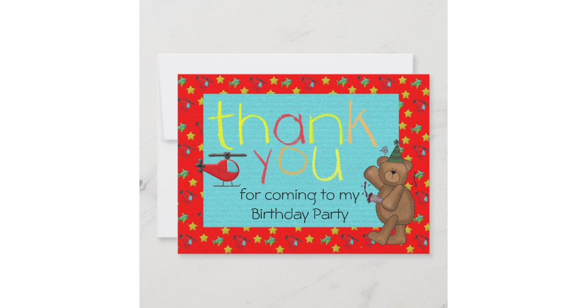 Kids Birthday Party Thank You cards | Zazzle