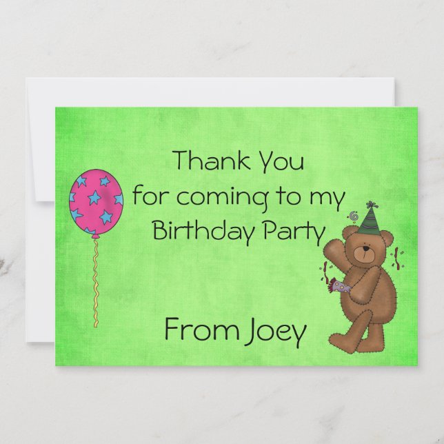 Kids Birthday Party Thank You cards (Front)
