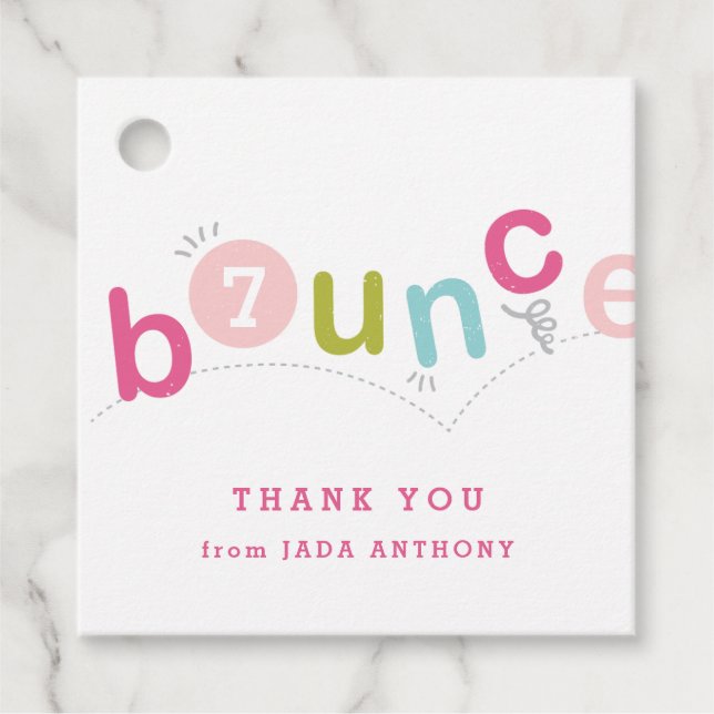 Kids birthday party thank you favour tag (Front)