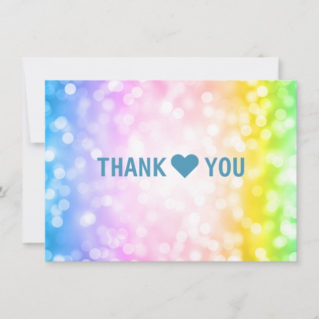 Kids Birthday Party Thank You Note Unicorn Rainbow (Front)