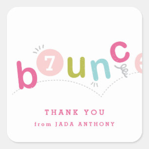 Kids birthday party thank you sticker