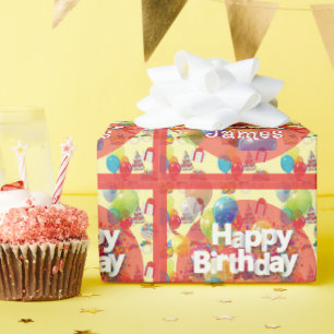 Kid's Birthday Party Wrapping Paper
