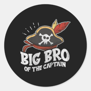 Kids Birthday Pirate Quote For A Big Brother Of A Classic Round Sticker