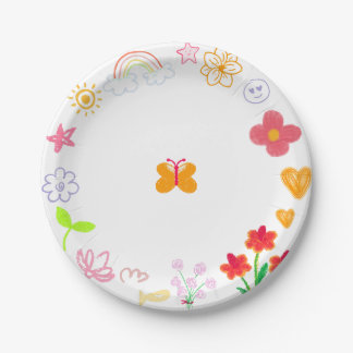 Kids Birthday Plates Yellow & Purple