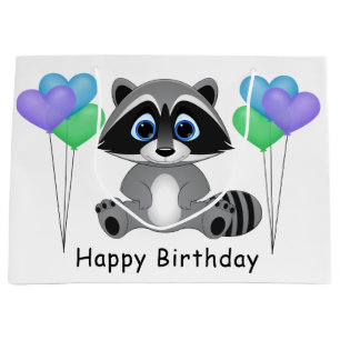 Kids Birthday Racoon Gift Bag