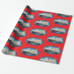 Kids Birthday Red Personalised Titanic Wrapping Pa Wrapping Paper