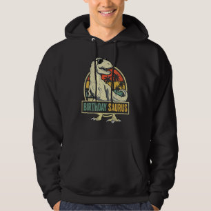 Kids Birthday Saurus Rex Dinosaur Family Matching Hoodie