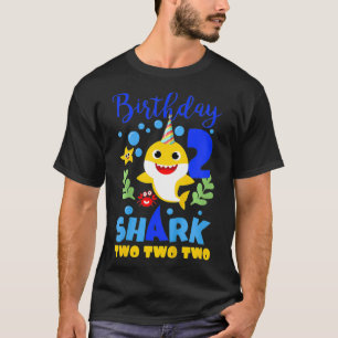 Kids Birthday Shark Baby for 2 Year Old Boy in Blu T-Shirt