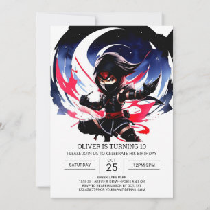 Kids' Birthday Shuriken Ninja Adventure Invitation