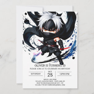 Kids' Birthday Shuriken Ninja Invitation