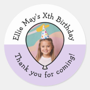 Kid's Birthday Stickers Balloon Custom Photo
