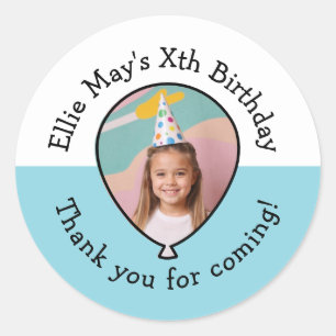Kid's Birthday Stickers Balloon Custom Photo