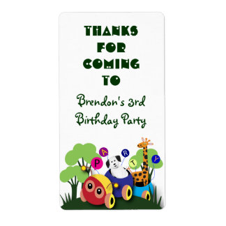 Kids birthday stickers: Fun caterpillar train