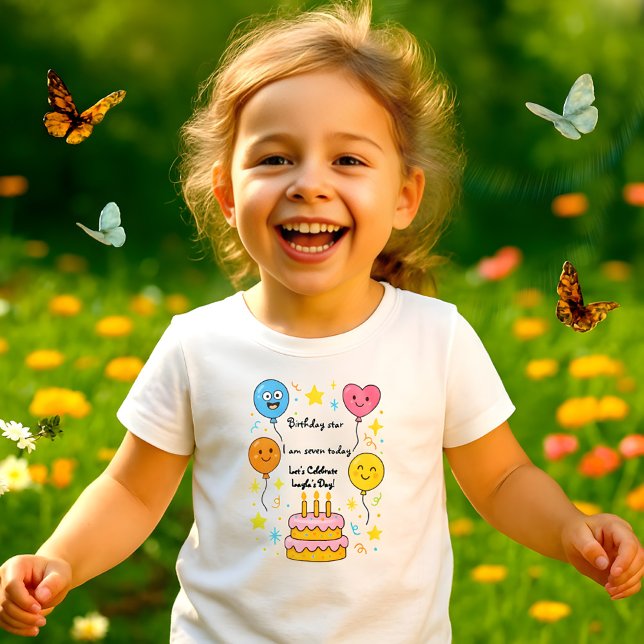 Kids Birthday T-Shirt - Customisable Text Design (Creator Uploaded)